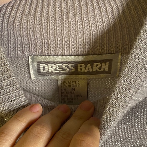 Dress Barn Shimmering Silver Turtleneck Sweater - Picture 5 of 5